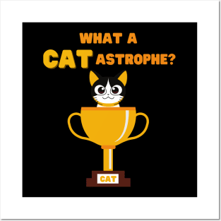 What a Catastrophe, Catastrophe, cat, cute, cats, funny, animal, kitty, kitten, pet, animals, pets, black cat, feline, kittens, meme, tabby, cool, kitties, Posters and Art